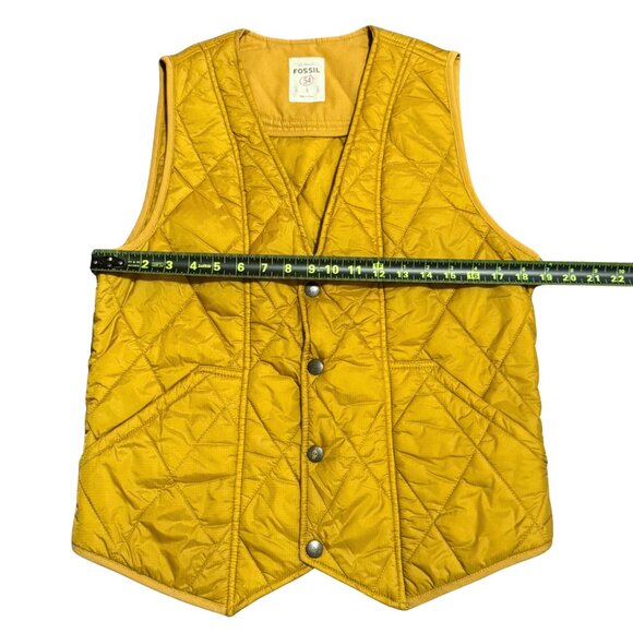 Fossil 54 Quilted Mustard Snap Vest – Size Small – Like New - Picture 7 of 14